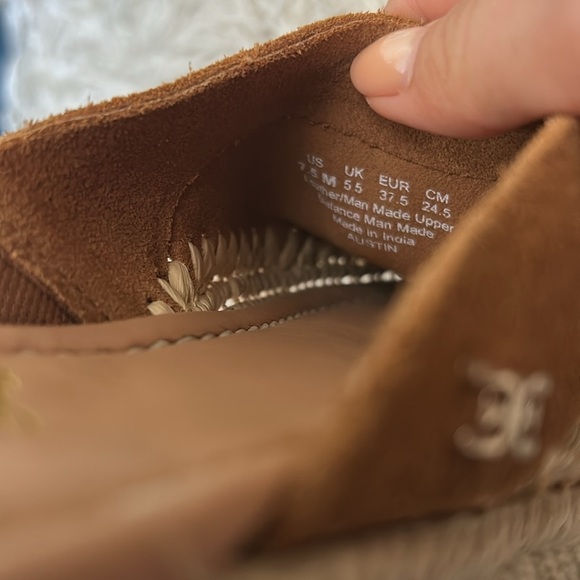 Sam Edelman Austin Suede Raffia Platform Espadrille Slides Mules Caramel Sz 7.5 - Picture 11 of 11